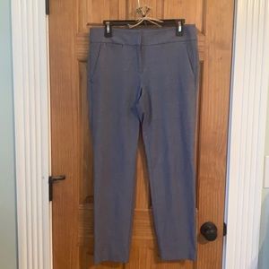 Blue and white Loft ankle pants